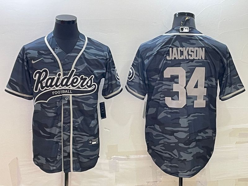 Men Oakland Raiders #34 Jackson Camo 2022 Nike Co branded NFL Jerseys->oakland raiders->NFL Jersey